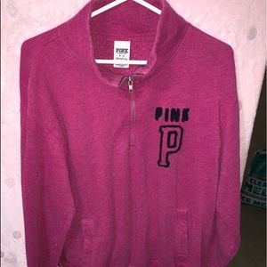 Half zip Victoria’s Secret/PINK pink sweatshirt.